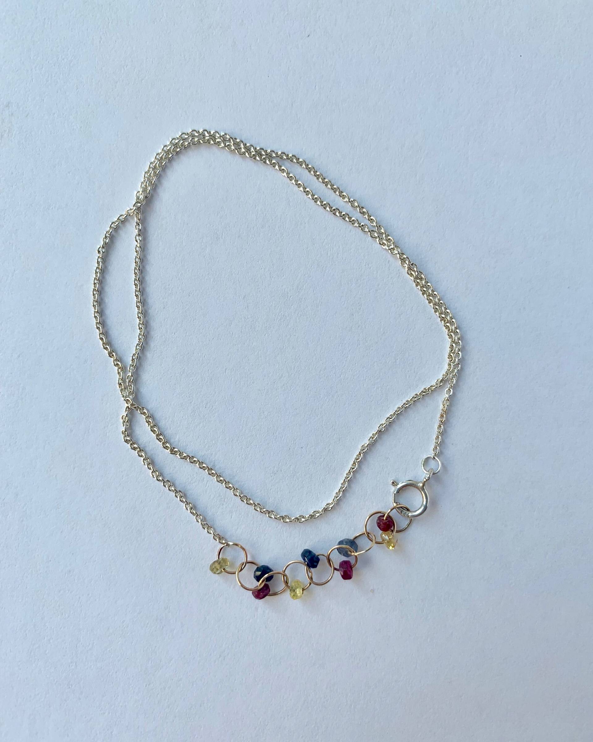 sterling Silber Regenbogen Edelstein Armband Handgemachtes Kettenarmband sterling Silber Regenbogen Edelstein Armband Handgemachtes Kettenarmband von tsvetajewelry