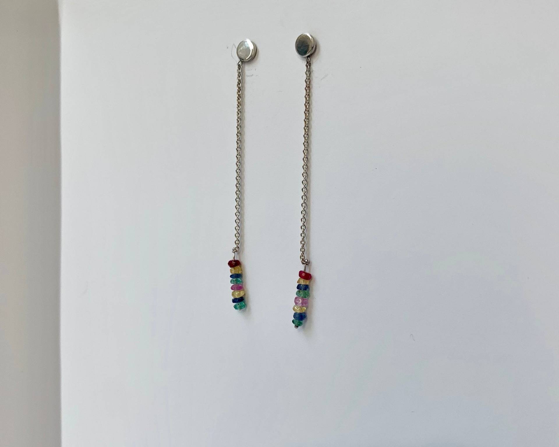 sterling Silber Regenbogen Edelstein Ohrringe sterling Silber Regenbogen Edelstein Ohrringe von tsvetajewelry
