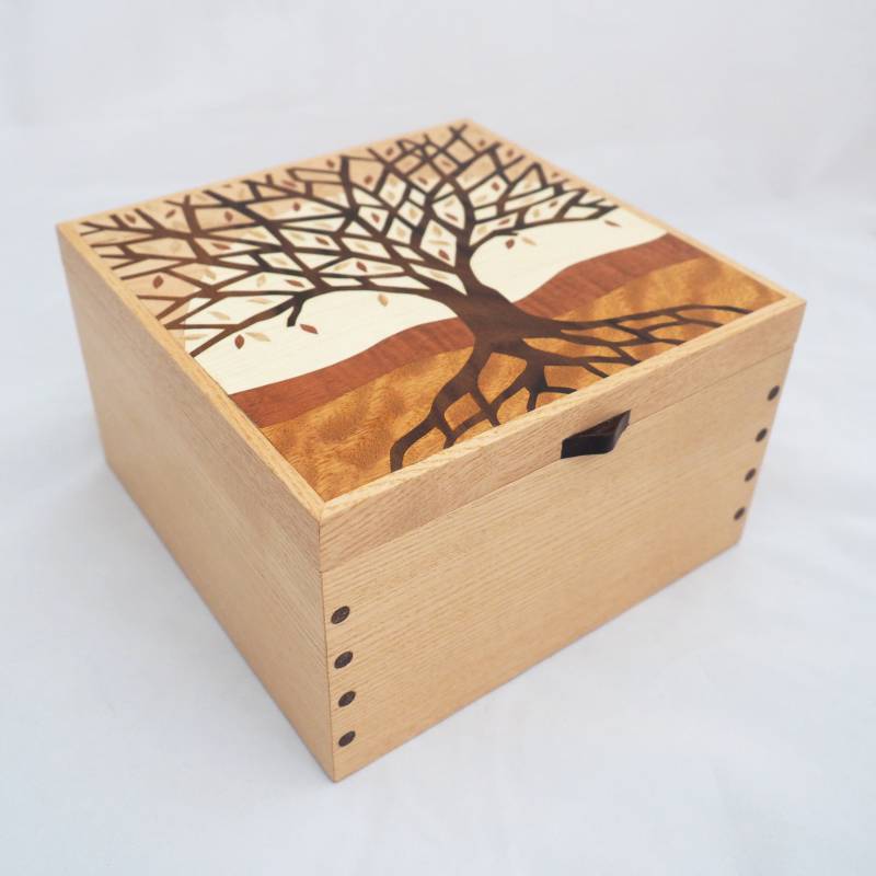 Große Holzschmuckschatulle, Schmuckschatulle, Baum Des Lebens Aufbewahrungsbox, Große Holzkiste, Erinnerungsbox, Schmuck Aufbewahrungsbox von ttdesignswoodcraft