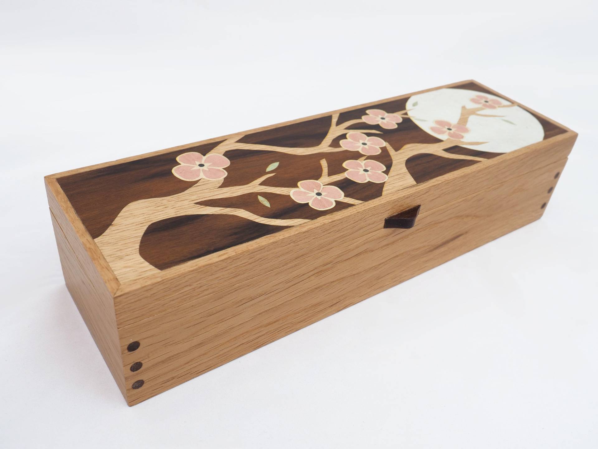 Holzschmuckschatulle | Kirschblüte Schmuckkästchen| Uhrenbox Holz Jahrestag Luxus Weihnachtsgeschenk Holzkiste| Schmuckschatulle von ttdesignswoodcraft