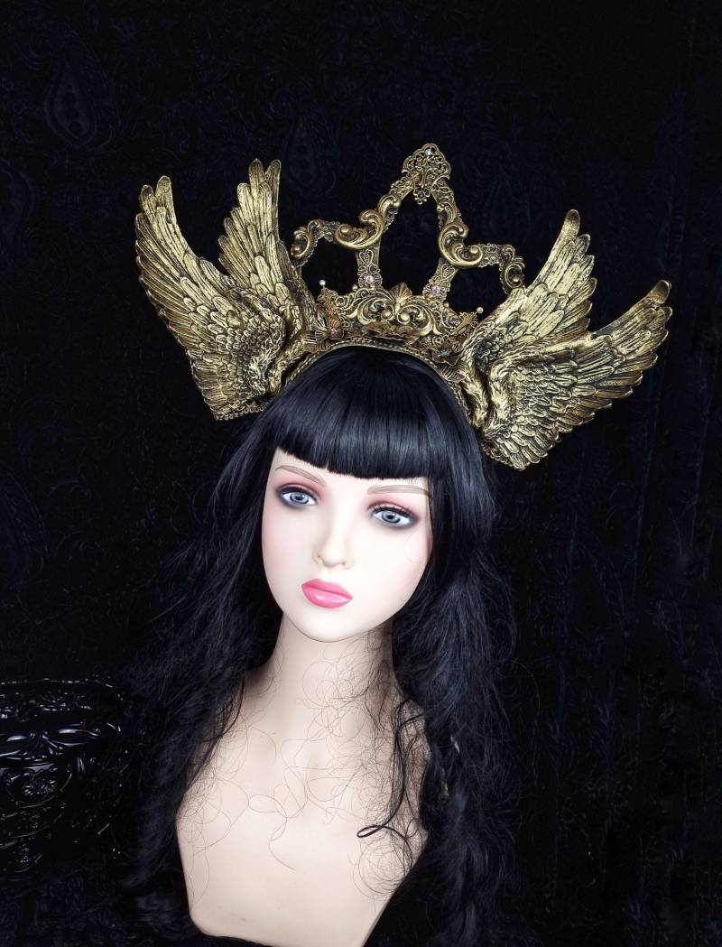 Anfertigung Nach Auftrag/ Kathedrale Flügel Kopfschmuck "Abby" Engel, Fantasy Kostüm, Krone, Gothic, Cosplay, Vampir, Kostüm Ball von tuahadedana