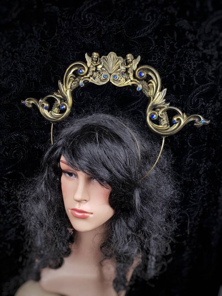 Anfertigung Nach Auftrag/Heiligenschein Aphrodite, Halo, Gothic Krone, Kopfschmuck, Fantasy Kostüm, Cosplay, Vampir Ball, Barock von tuahadedana