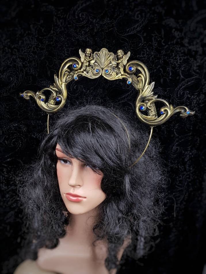 Anfertigung Nach Auftrag/Heiligenschein Aphrodite, Halo, Gothic Krone, Kopfschmuck, Fantasy Kostüm, Cosplay, Vampir Ball, Barock von tuahadedana