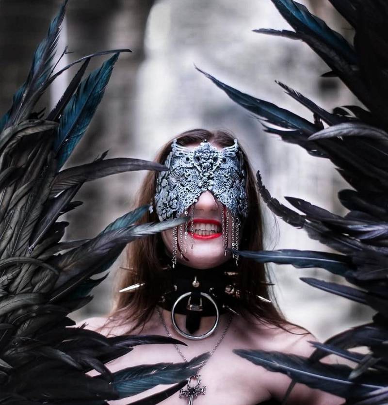 Made To Order Blind Mask "Art Nouveau" Cosplay, Vampire, Fantasy, Gothic, Crown, Burlesque von tuahadedana