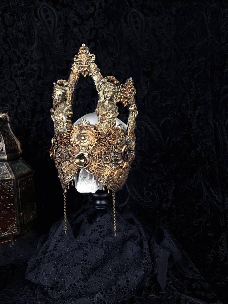 Made To Order Cathedral Blind Mask "Victoria" Cosplay, Vampire, Fantasy, Goth, Crown, Vodoo von tuahadedana