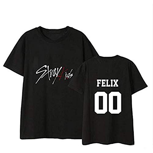 Straykids Felix Personalized Fashion Short Sleeve T Shirt Men and Women Black M von tuita