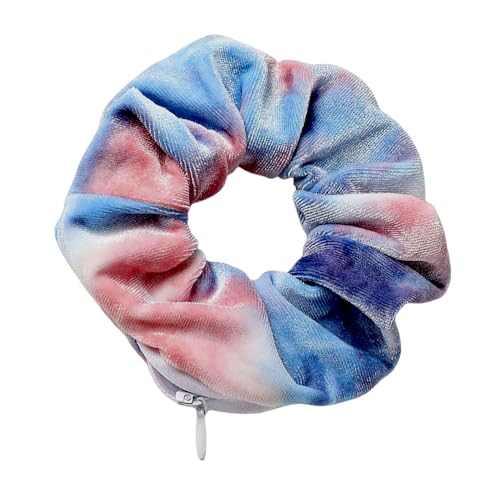 tulkdexi Auffälliger Haargummi-Haarring, Batikdruck, hochelastisch, großes Band, Samtstoff, Mädchen, Pferdeschwanz-Halter, Kopf, Lila von tulkdexi