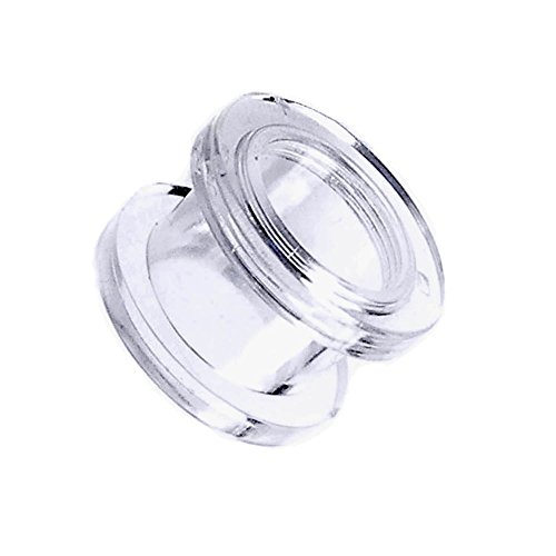 Tumundo® 1 Flesh Tunnel Plug Ohrstecker Schraubbar Dehnstab Piercingschmuck Damen Herren Transparent Durchsichtig Acryl, Farbe:klar - 8mm von Tumundo