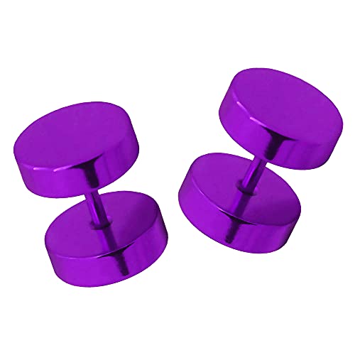 Fake-Plugs 1 Paar Lila Violett Fake Plug Tunnel Piercing Ohrstecker Ohrring Damen Ohrpiercing Zum Schrauben Ø 6-14mm, Farbe:lila - 14mm von Tumundo