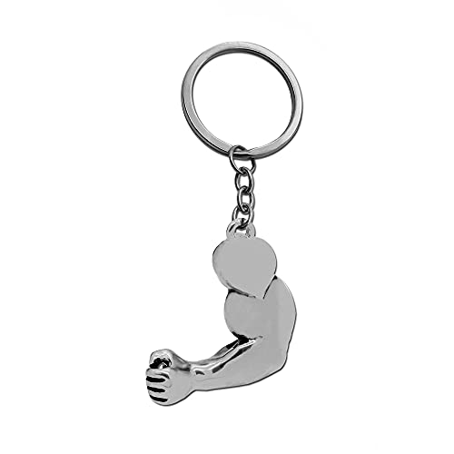 Tumundo Schlüssel-Anhänger Schlüsselring Edelstahl Hantel Box-Handschuh Gewicht Fitness Bodybuilding Sport Bizeps Muskel, Variante:Mod6 - silber von tumundo