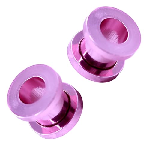 Tumundo 2 Stück Flesh Tunnel Edelstahl Schraub-Verschluss Plug Piercing Expander Ohrstecker Set Damen Herren 1,6-10 mm, Farbe:rosa - 10mm von Tumundo