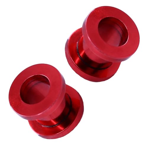 Tumundo 2 Stück Flesh Tunnel Edelstahl Schraub-Verschluss Plug Piercing Expander Ohrstecker Set Damen Herren 1,6-10 mm, Farbe:rot - 1.6mm von Tumundo