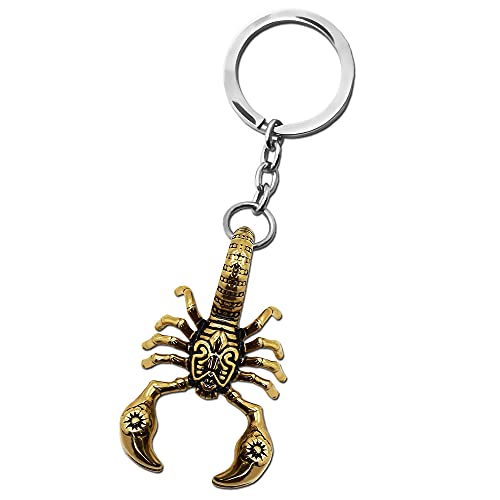 Tumundo Edelstahl Schlüssel-Anhänger Schlüsselring Autoschlüssel Skorpion Krebs Krabbe Sternzeichen Golden Silbern, Variante:golden von Tumundo