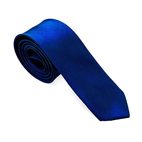 Tumundo Krawatte für Hemd Anzug Schlips Binder Business Schmal Unifarben Geschenkbox Etui, Variante:dunkelblau + Geschenkbox von Tumundo