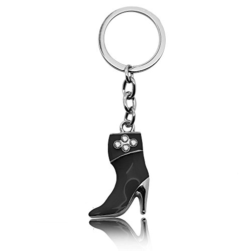 Tumundo Schlüssel-Anhänger Schlüsselring Schuh Stiefel Absatz High Heels Schlüsselband Schlüssel Rosa Rot Schwarz Damen, Variante:schwarz von Tumundo