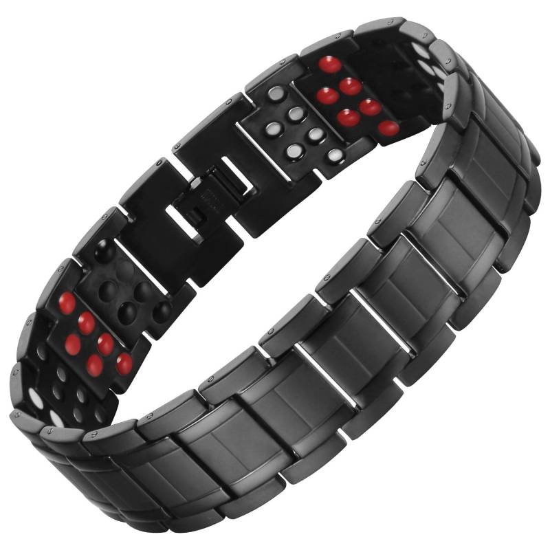 Miomi Herren Titan Armband in Schwarz Mit Magneten von tungstino