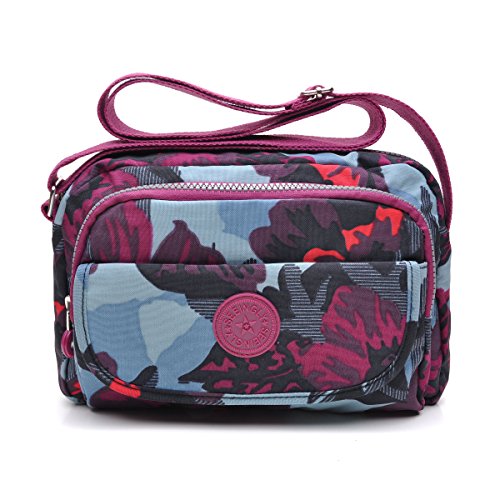 tuokener Crossover Tasche Nylon Geldbeutel Damen Schulter Taschen Umhängetaschen Wasser-Beständige mit Multi Pocket (Tarnung 3) von tuokener