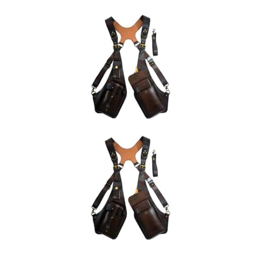 tuwiwol 2 Satz von Robuste und langlebige Schulter Holstertasche mit breitem Anwendungsbereich. Praktische und praktische PU Schulterholster Taschen, dunkelbraun, dunkelbraun 2Satz von tuwiwol