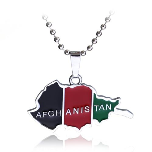 tuwiwol Afghanistan Karten Flaggen Anhänger. Heben Sie sich durch modische Auswahl an Halsketten aus Legierung hervor, Geschenkidee, Symbol des Patriotismus von tuwiwol