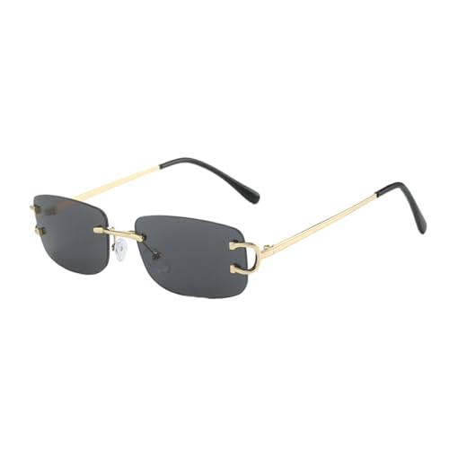 tuwiwol Angenehm zu tragende Sonnenbrille für Damen, stilvoll und UV beständig, UV 400, rechteckige Sonnenbrille, Sonnenbrille für Damen, klassisch, Grau von tuwiwol