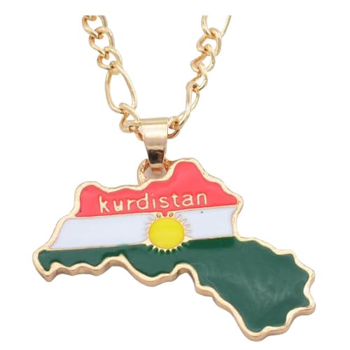 tuwiwol Auffälliger Kurdistan Karten Anhänger Halsketten Charm für jeden Anlass. Legierungs Kurdistan Anhänger Halsketten Charm Geschenke von tuwiwol