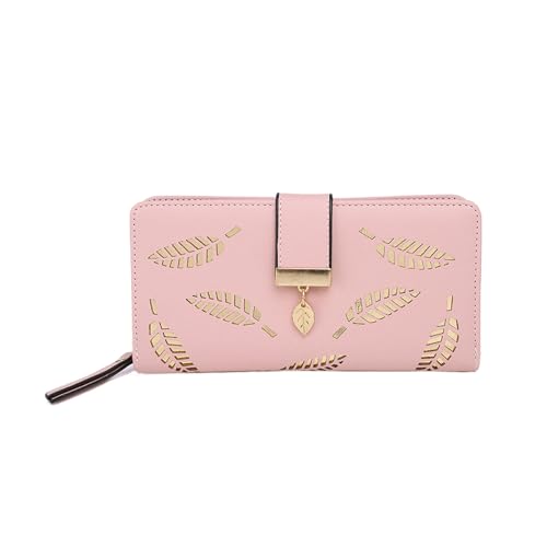 tuwiwol Exquisite Handwerkskunst Handtasche mit großer Kapazität PU Geldbörsen für Frauen Frauen Brieftasche Kartenhalter Geldbörsen männlich, Rosa von tuwiwol