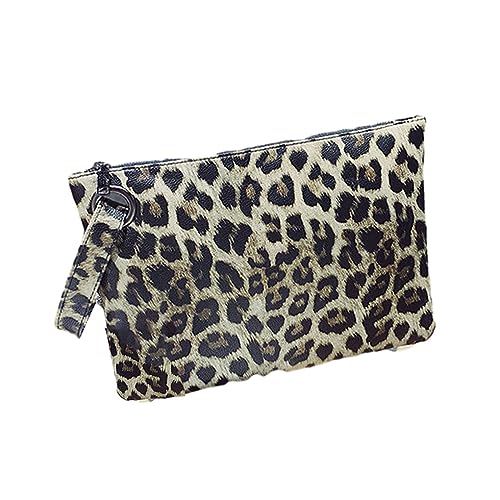 tuwiwol Große Kapazitäts Geldbörse, langlebige und modische Handtasche für Damen, Damentaschen, mehrfarbig gestaltete Handtaschen, einfacher Stil, Gelber Leopard von tuwiwol