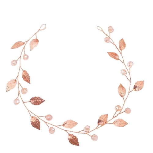 tuwiwol Stilvoller Haarranken Kopfschmuck, der dem Look einen Hauch von Eleganz verleiht. Legierungs Braut Hochzeits Stirnband, Roségold Blatt Stirnband Geschenke von tuwiwol