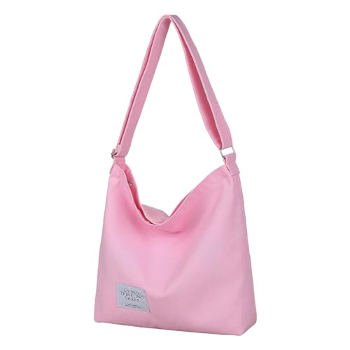 tuwiwol Tragen Sie alle Notwendigkeiten mit einer geräumigen Canvas Handtasche. Stoff Canvas Umhängetasche. Umhängetaschen. Einkaufstasche. Canvas Tasche, Rosa von tuwiwol