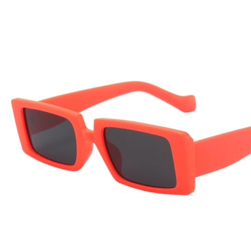 tuwiwol Ultimativer Sonnenschutz mit leichtem Sonnenbrillen Stil und Komfort in einem. Geschenke für rechteckige Sonnenbrillen, Orangefarbener Rahmen von tuwiwol