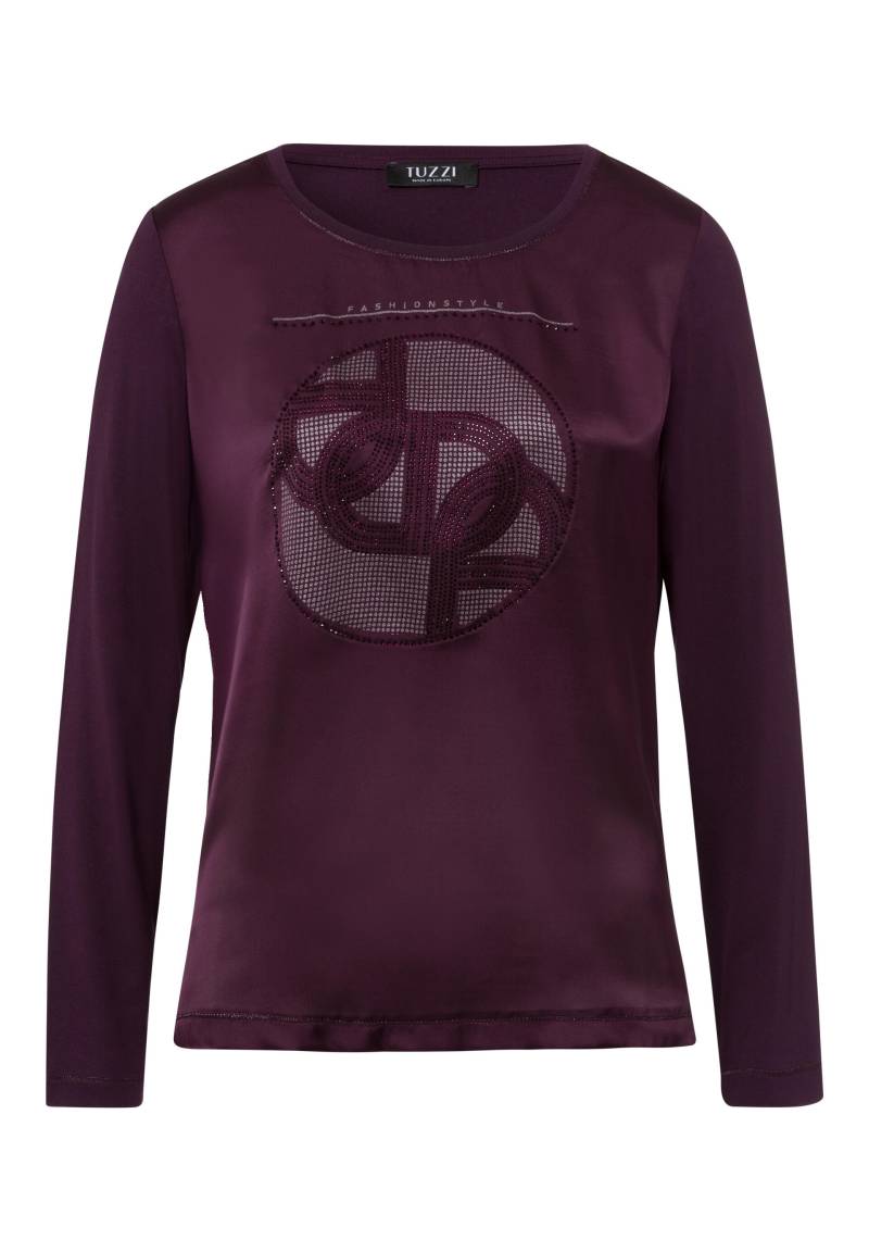 tuzzi - Shirt GLAM ON TRACK mit schimmernder Front mulberry - Gr. - 36 von tuzzi