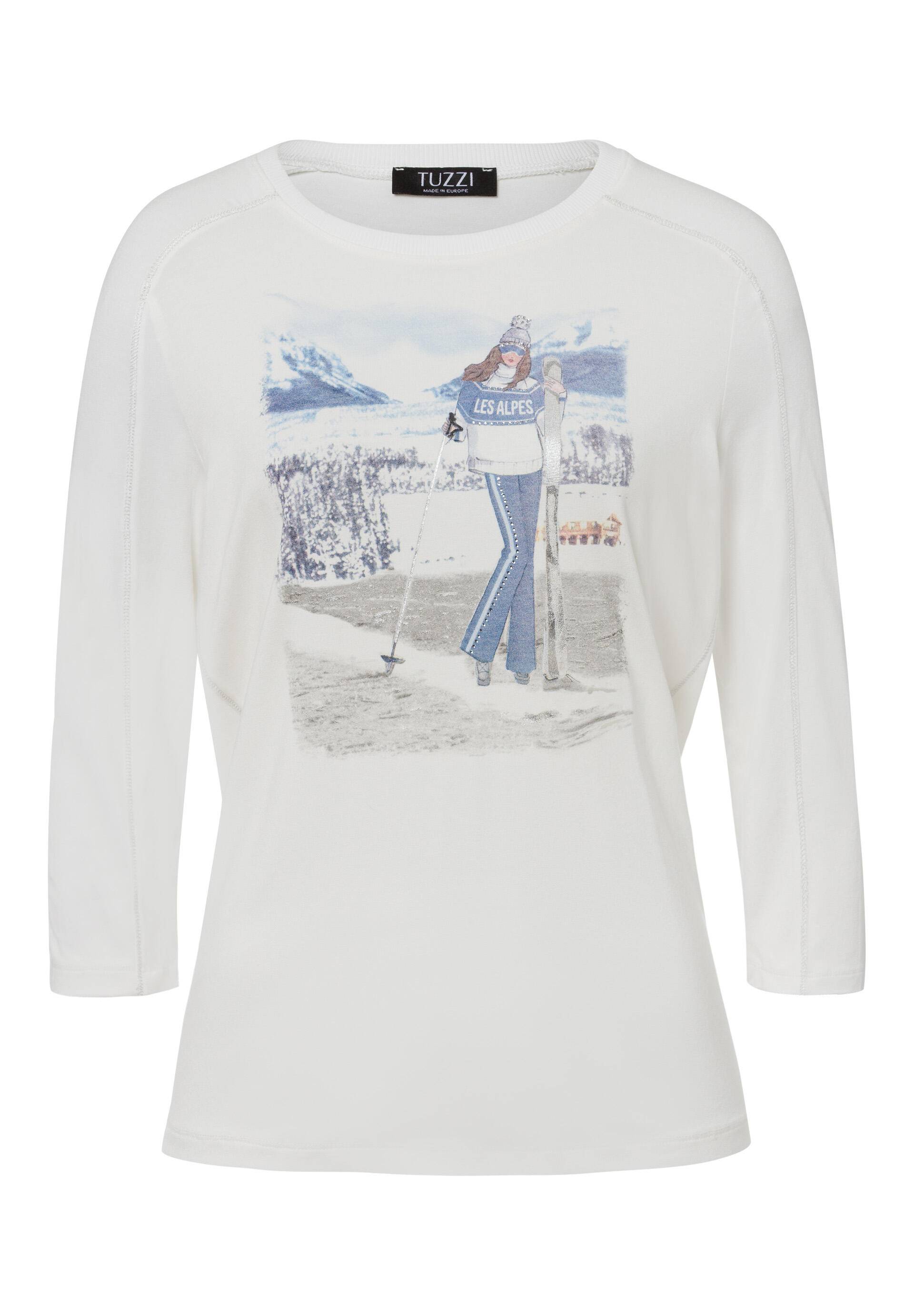 tuzzi - Shirt ICY EDGE mit Ski-Motivprint frozen blue/ecru/grey/anthra - Gr. - 40 von tuzzi