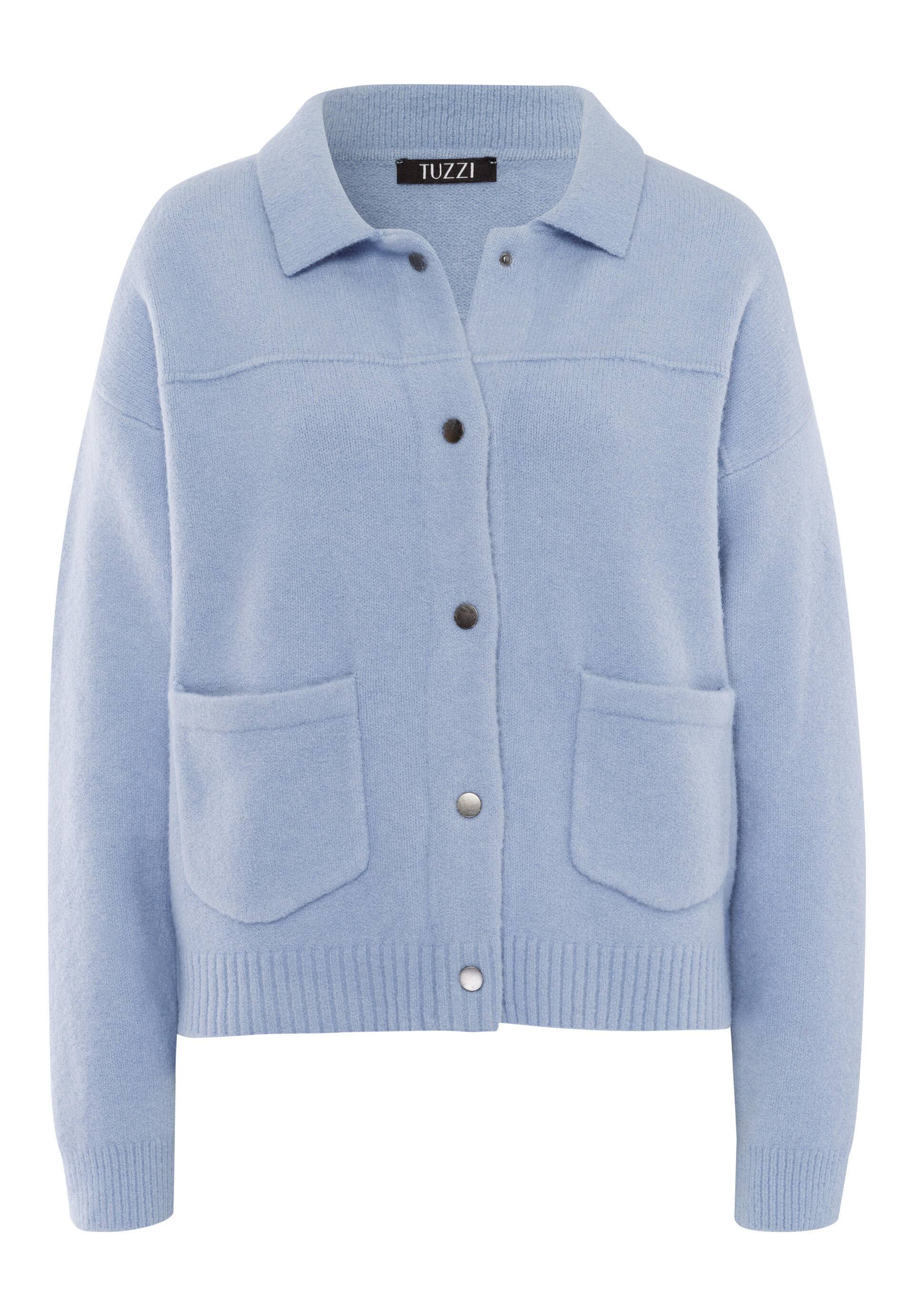 tuzzi - Strickjacke ICY EDGE mit Rückenknopfleiste frozen blue - Gr. - 42 von tuzzi