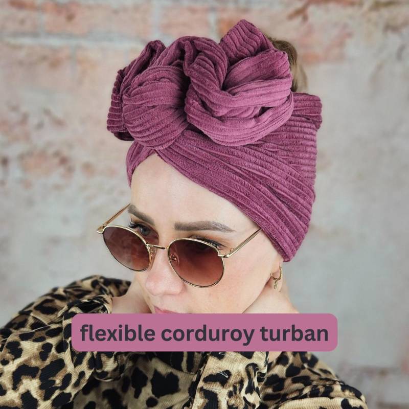 Flexibler Herbst-Turban Mit Draht Aus Cord, Modulares Stirnband, Drahthaarband, Knotenhaarband, Kopfwickeltuch, Drahtturban, Turbantuch von tweakedbyAlwina