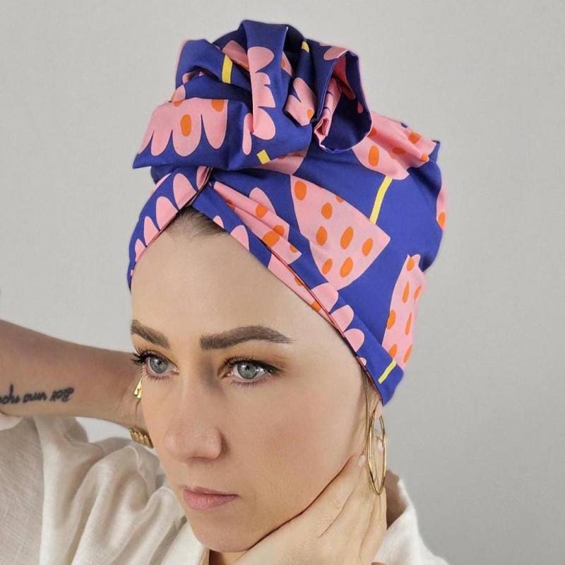 Flexibler Turban Mit Draht, Modulares Stirnband, Drahthaarband, Knotenhaarband, Tulpen Muster, Drahtturban, Verspieltes Tuch von tweakedbyAlwina