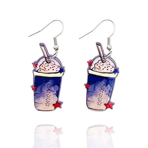 twinkle eye Blaue Unabhängigkeitstag Ohrringe Rot Weiß Blau Ohrringe Eiscreme Ohrringe Acryl Lustige Ohrringe Patriotische Ohrringe GD1015 von twinkle eye