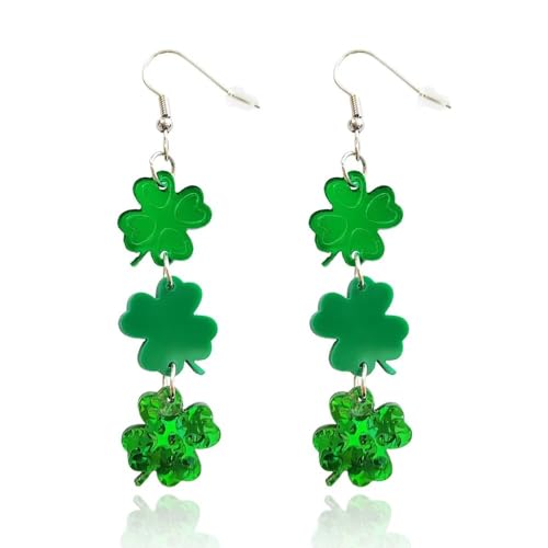 twinkle eye Irish Festival Ohrringe St. Patrick's Ohrringe Acryl Grün Kleeblatt Ohrringe Glücksohrringe U Ohrringe Süße Party Ohrringe Urlaub Ohrringe KO1023 von twinkle eye