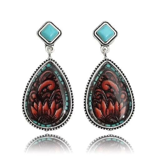 twinkle eye Türkis Ohrringe Sonnenblume Ohrringe Tropfen Typ Valentine Ohrringe Bohemian Ohrringe Retro Statement FV1558 von twinkle eye