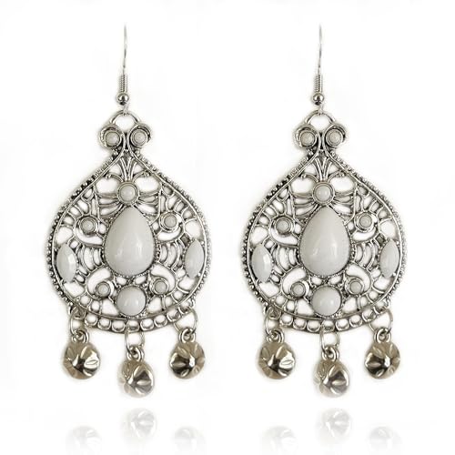 twinkle eye Weiße böhmische Ohrringe Türkis Ohrringe Quaste Ohrringe afrikanische Ohrringe indische Ohrringe Vintage Ohrringe Statement Ohrringe von twinkle eye