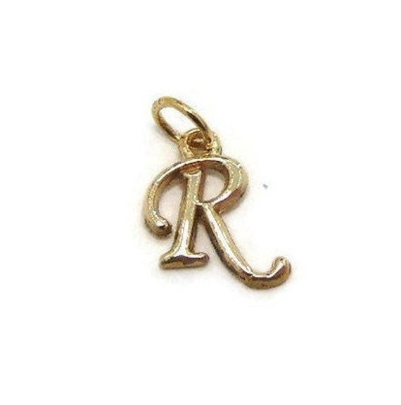 Anfangsbuchstabe R Charm Anhänger Gelbgold von twinsjewelrygs