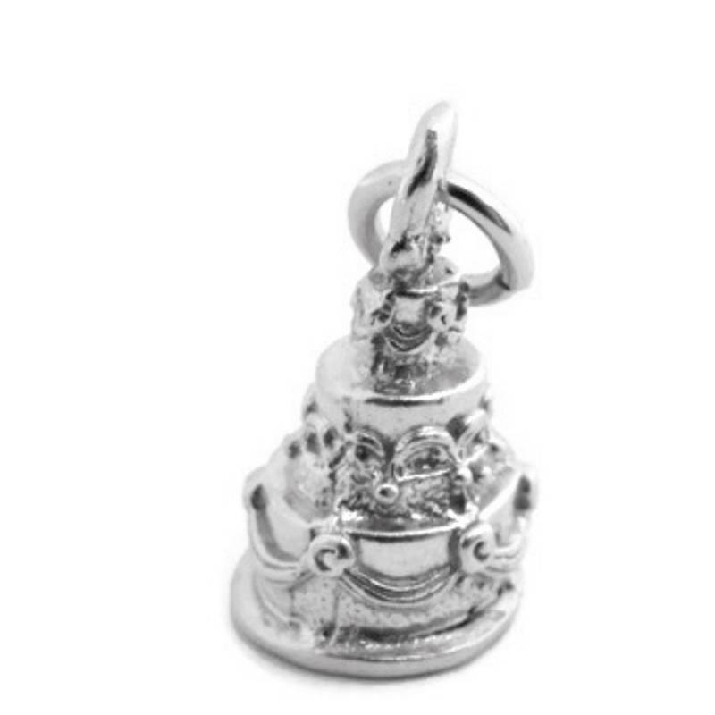 Hochzeitstorte 3D Charm Anhänger .925 Sterling Silber Hochzeitstorte 3D Charm Anhänger .925 Sterling Silber von twinsjewelrygs
