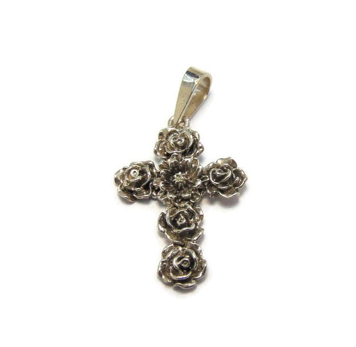 Kreuz Mit Blumen Anhaenger .925 Sterling Silber Kreuz Mit Blumen Anhaenger .925 Sterling Silber von twinsjewelrygs