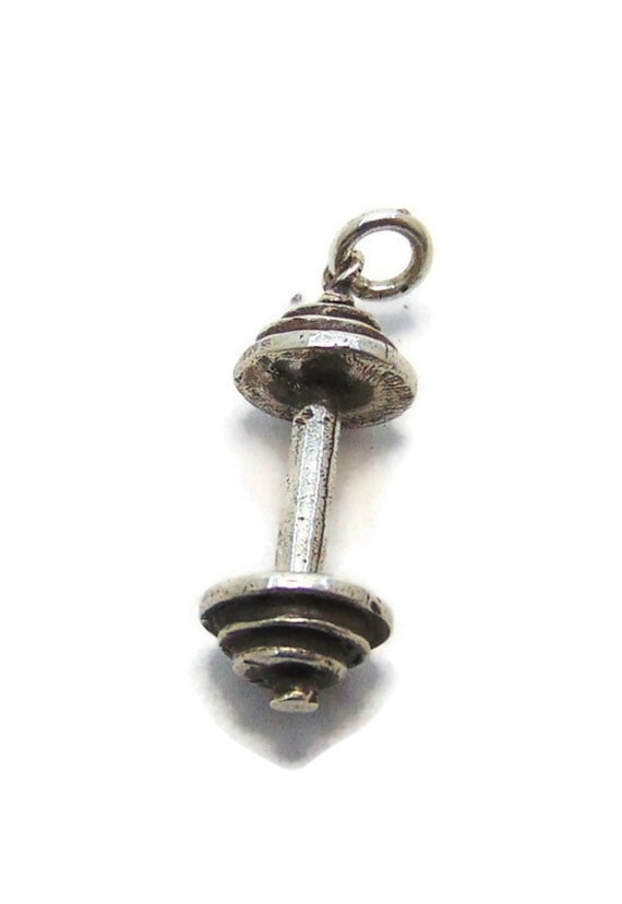 Kurzhantel Fitness Charm Anhänger .925 Sterling Silber Kurzhantel Fitness Charm Anhänger .925 Sterling Silber von twinsjewelrygs