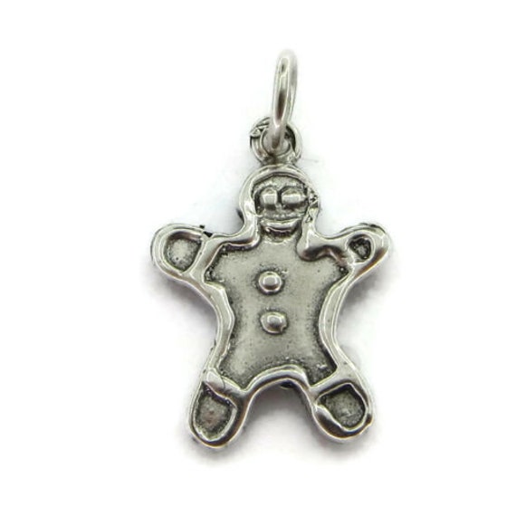 Lebkuchen Mann Cookie Charm Anhänger .925 Sterling Silber Lebkuchen Mann Cookie Charm Anhänger .925 Sterling Silber von twinsjewelrygs