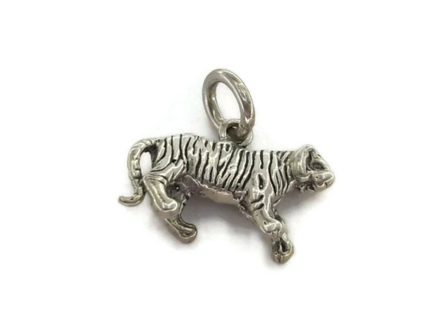 Tiger Charm Anhänger .925 Sterling Silber von twinsjewelrygs