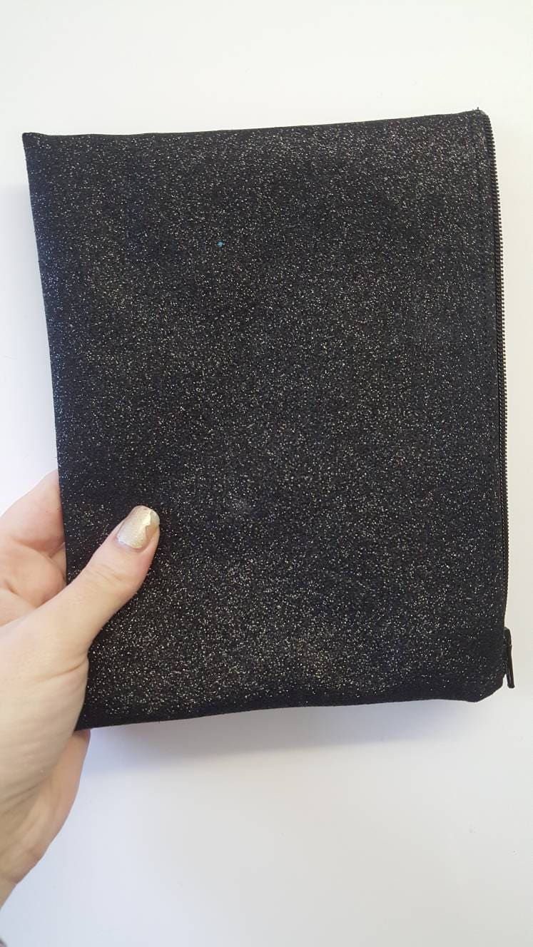20x15cm Glitter Make-Up Tasche/Zubehör Beutel in Schwarz Feine 20x15cm Glitter Make-Up Tasche/Zubehör Beutel in Schwarz Feine von twirlsanddelights