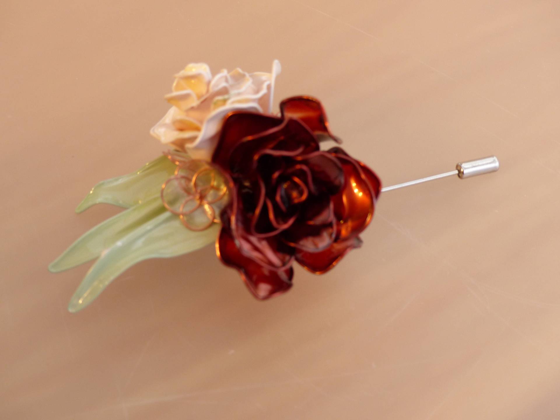 Hochzeit Revers Blume Korsage. Creme & Bronze Rose Ansteckblume - Cassidy Knopfloch Hochzeit Revers Blume Korsage. Creme & Bronze Rose Ansteckblume - Cassidy Knopfloch von twistglam