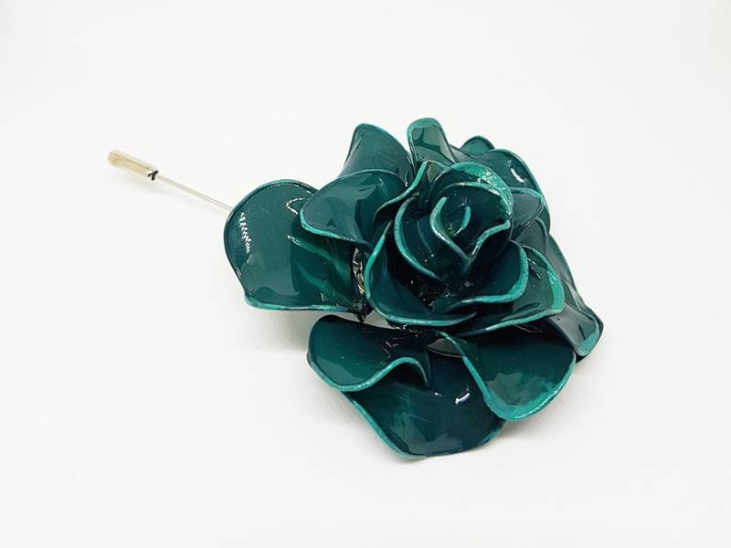 Petrol/Rose Corsage Pin, Revers Ansteckblume - Tara Knopfloch Petrol/Rose Corsage Pin, Revers Ansteckblume - Tara Knopfloch von twistglam