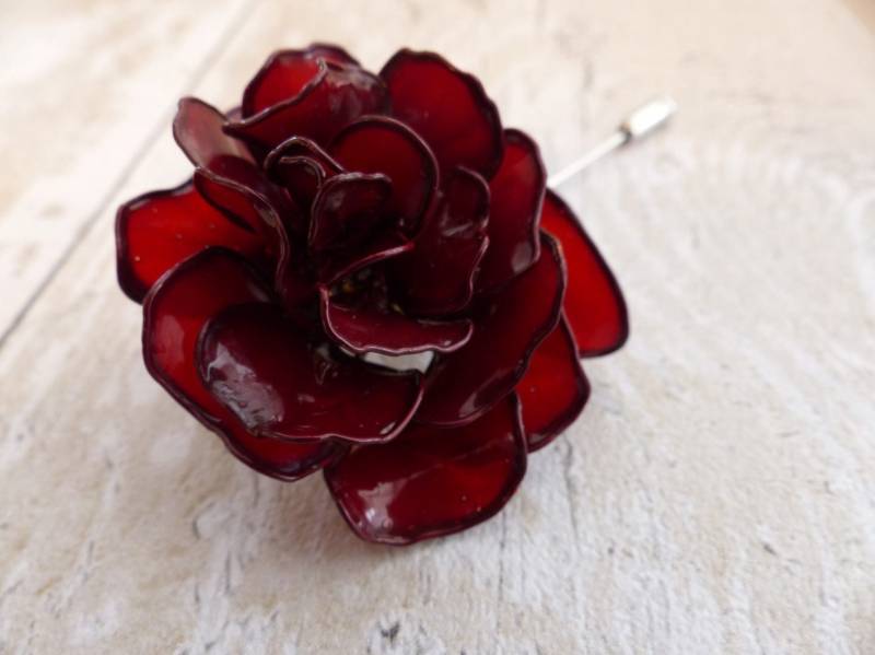 Rote Rose Brosche Blumencorsage - Rosa Ansteckblume Rote Rose Brosche Blumencorsage - Rosa Ansteckblume von twistglam