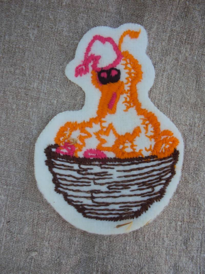 Vintage 70Er Jahre Große Vogel in Nest Sesam Straße Charakter Patch von twojs